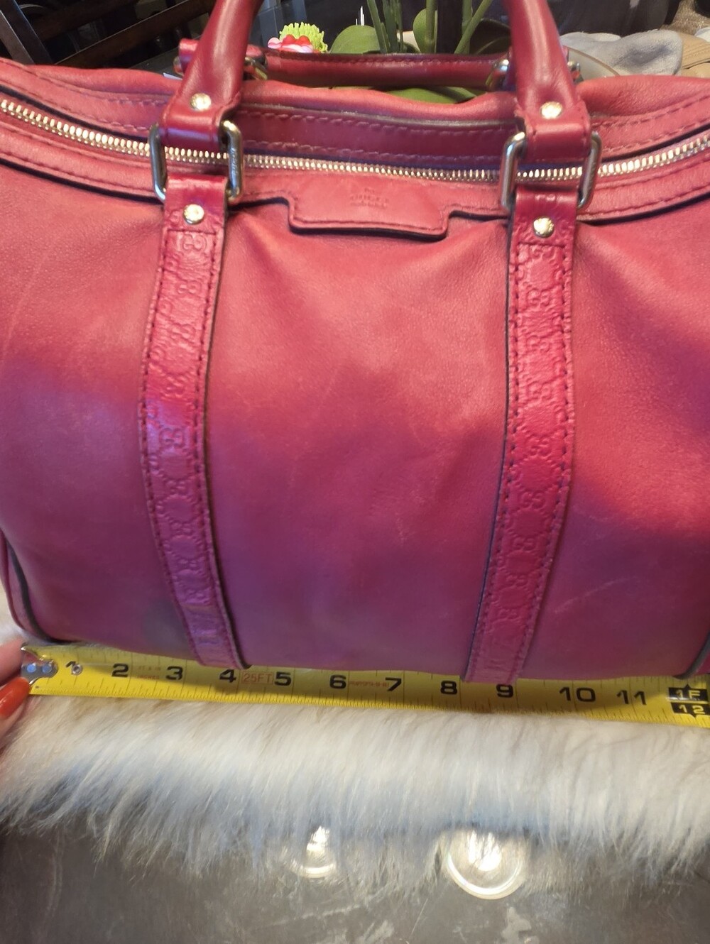 Gucci Boston Bag in Red With FLAWS - Picture 6 of 16